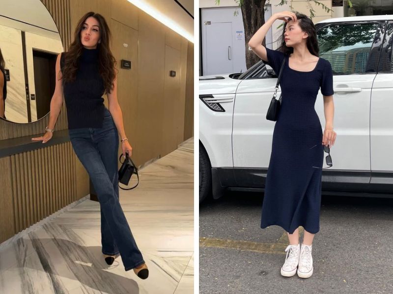 outfit cho người hông rộng dáng ôm