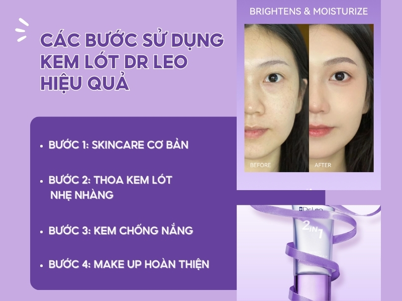 Các bước sử dụng kem lót Dr Leo hiệu quả