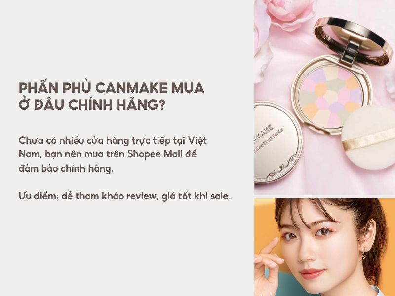 Phấn phủ Canmake mua ở đâu chính hãng? 