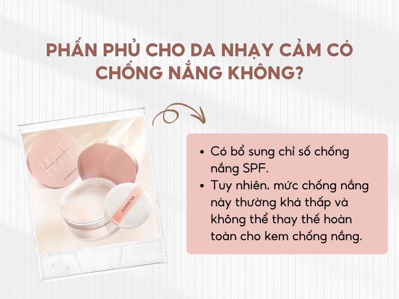 Sử dụng thêm kem chống nắng khi dùng phấn phủ cho da nhạy cảm