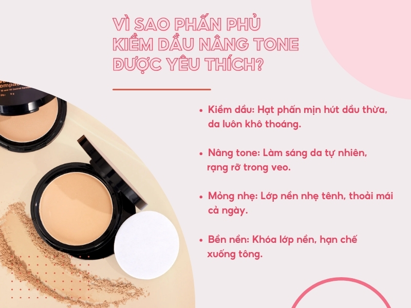 Vì sao phấn phủ kiềm dầu nâng tone được yêu thích?
