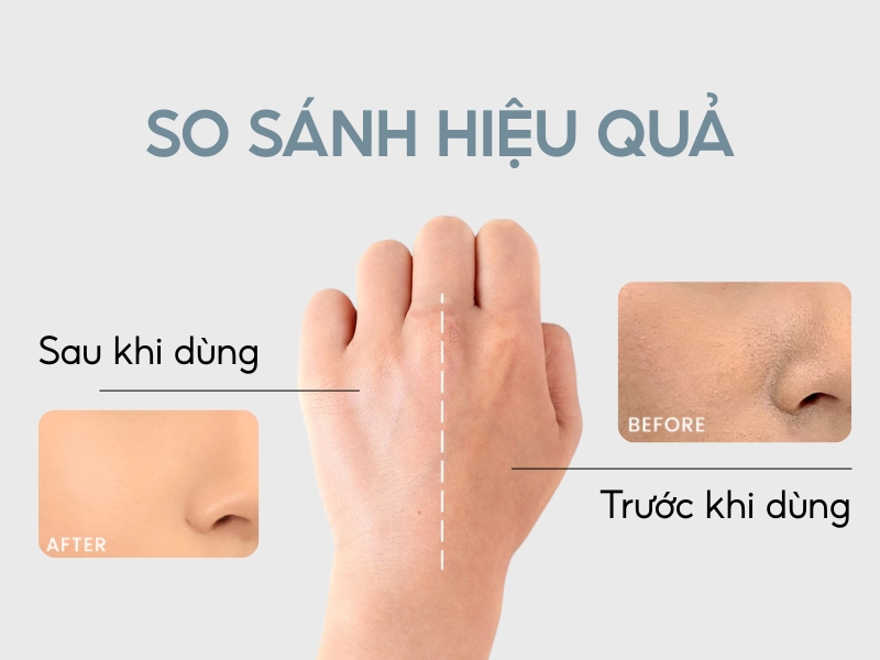 Trước và sau khi dùng kem lót Focallure Hydrating Primer