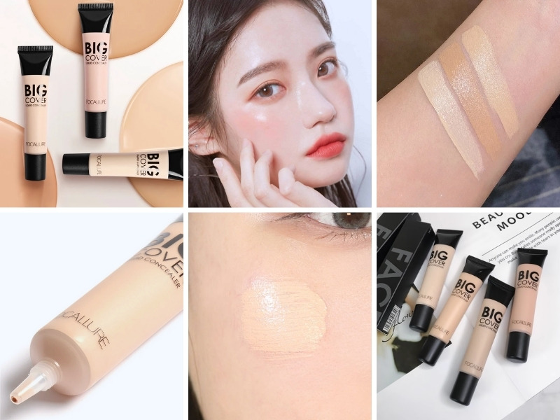 Review kem che khuyết điểm Focallure Big Cover Liquid Concealer