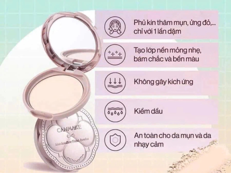 phấn phủ dạng nén Canmake Marshmallow Finish Powder