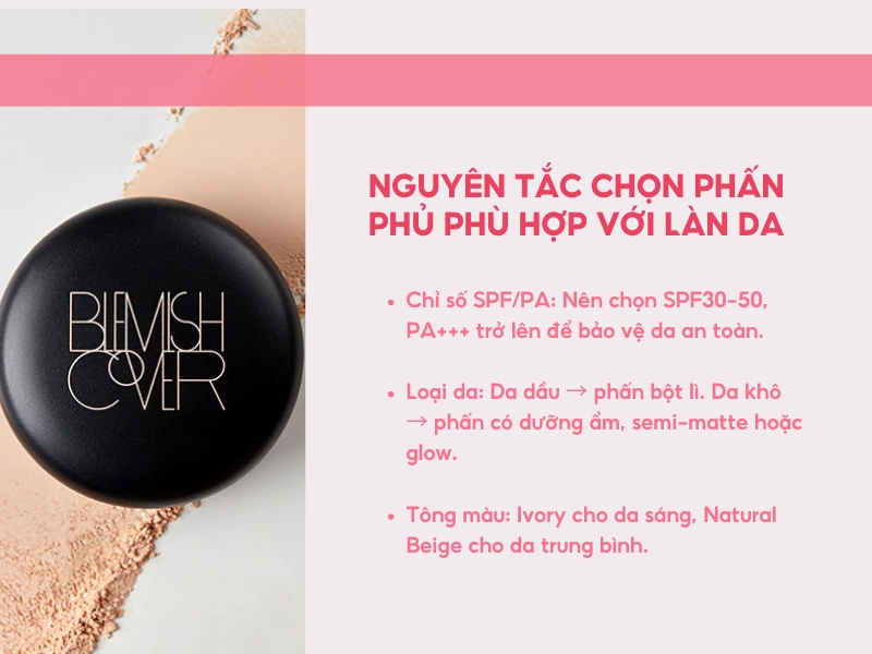 Nguyên tắc lựa chọn phấn phủ chống nắng phù hợp cho làn da