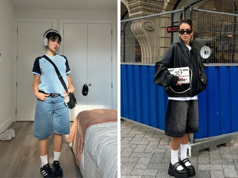 outfit form boxy đơn giản với phụ kiện