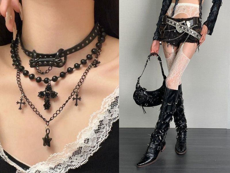 Một số phụ kiện theo phong cách gothic.