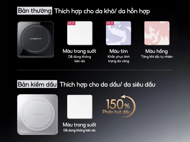 Các loại phấn phủ Carslan Black Magnetic 2.0