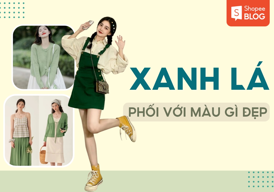 xanh lá phối với màu gì