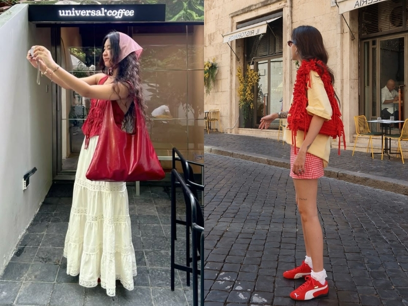 Phối đồ màu vàng với màu đỏ