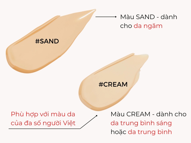 Bảng màu của kem nền Gesgep