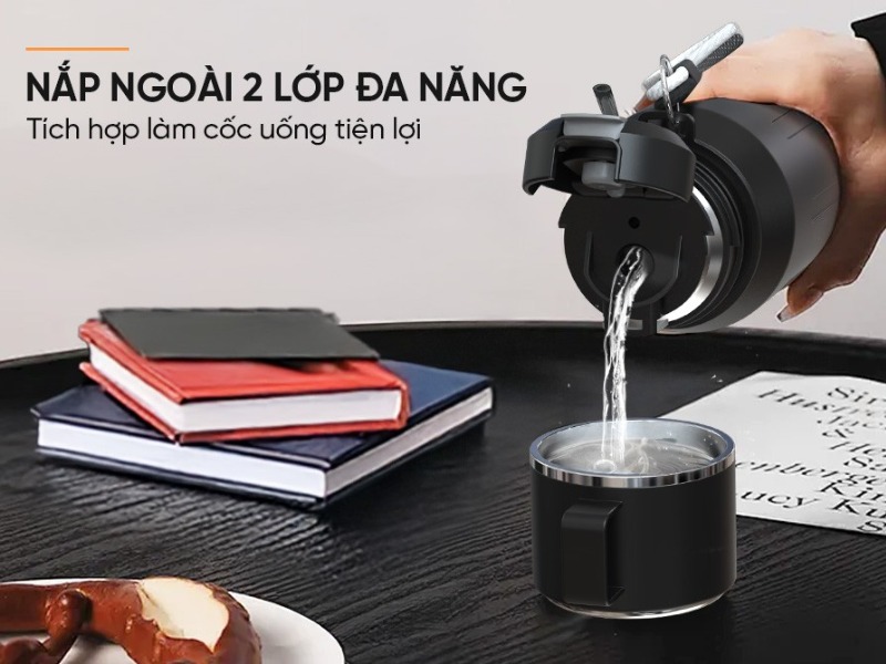 Bình cốc giữ nhiệt Sunhouse Dual Sip 750ml