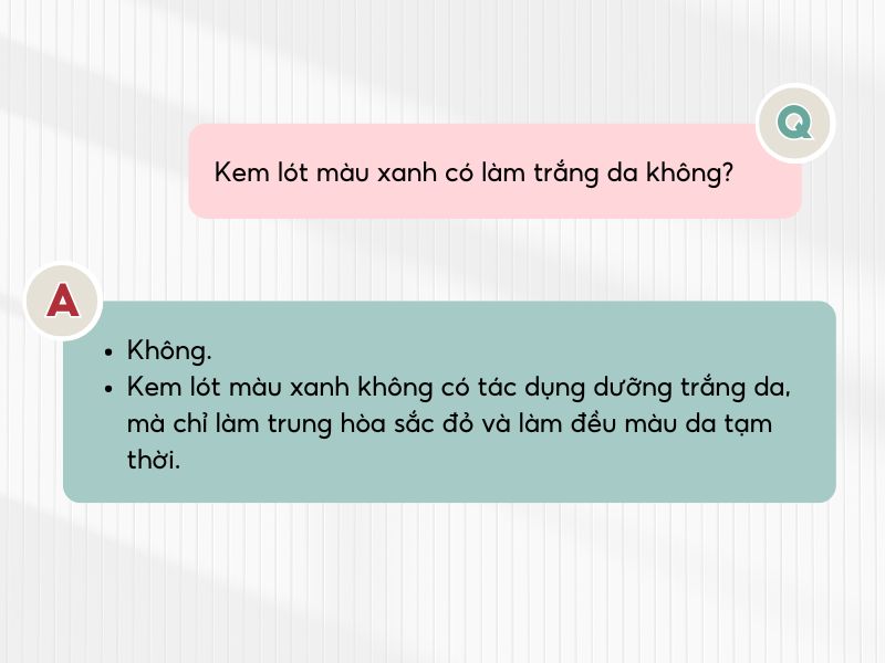 Kem lót màu xanh có công dụng trung hòa sắc tố da