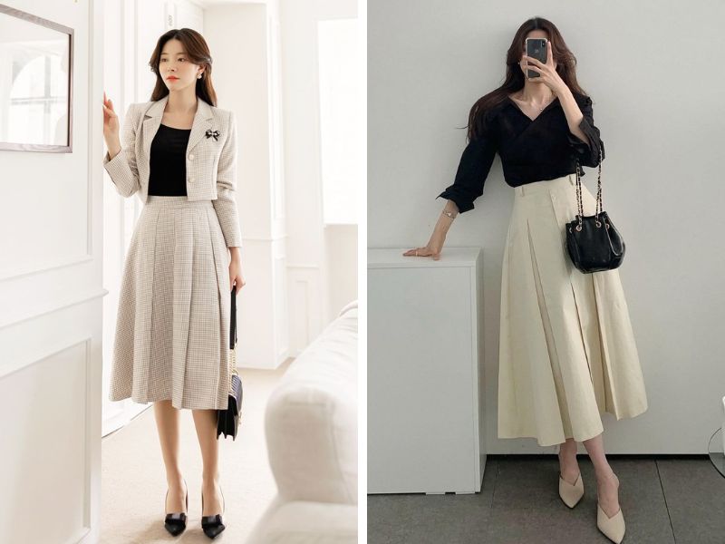 Phối màu đen với màu kem 