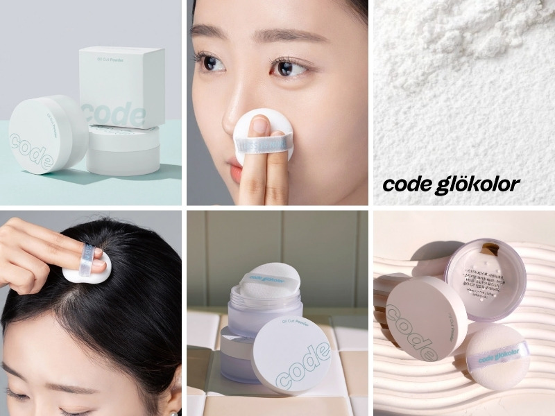 Phấn phủ không màu kiềm dầu Code Glokolor Oil Cut