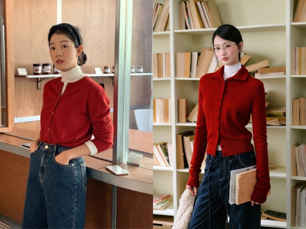 xanh navy phối với màu đỏ