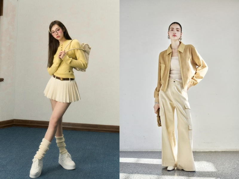 màu vàng kết hợp màu be