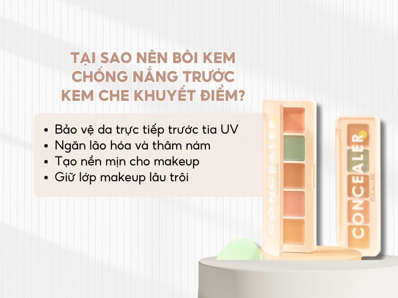 Sử dụng kem chống nắng trước hay che khuyết điểm trước?