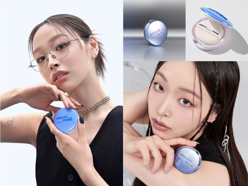 About Tone Air Fit Powder Pact phiên bản màu xanh