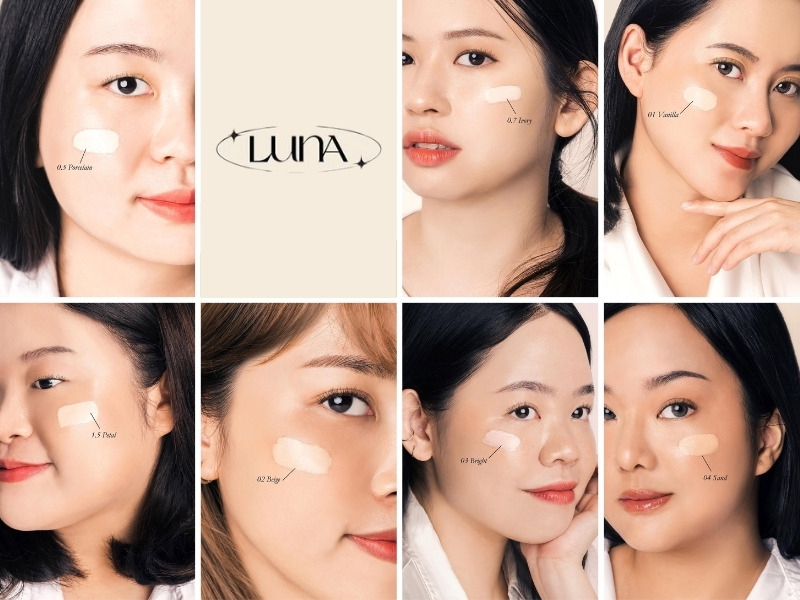 Luna LongLasting Tip Concealer Cover-Fit Color Chart
