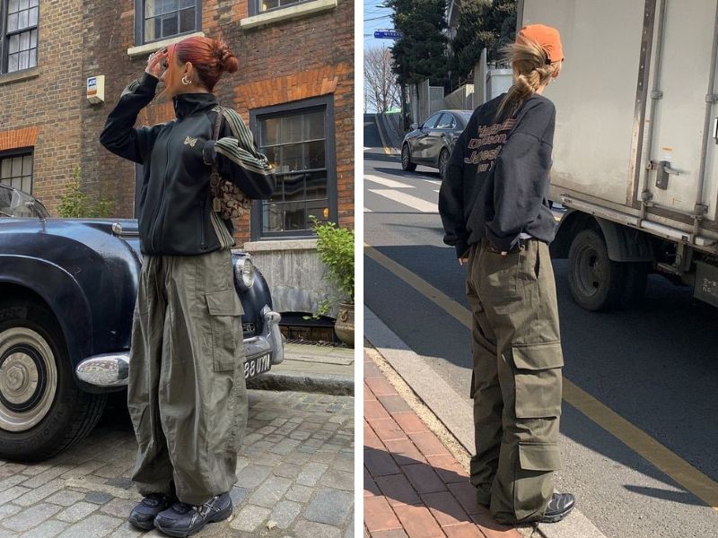 quần baggy ống rộng áo hoodie