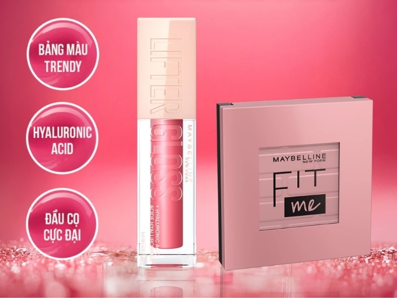 Bộ đôi Maybelline Son Bóng Lifter Gloss + Phấn Má Fit Me Blush