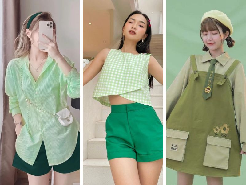 Phối xanh lá các sắc độ