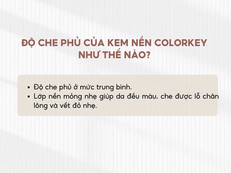 Kem nền Colorkey có độ che phủ trung bình