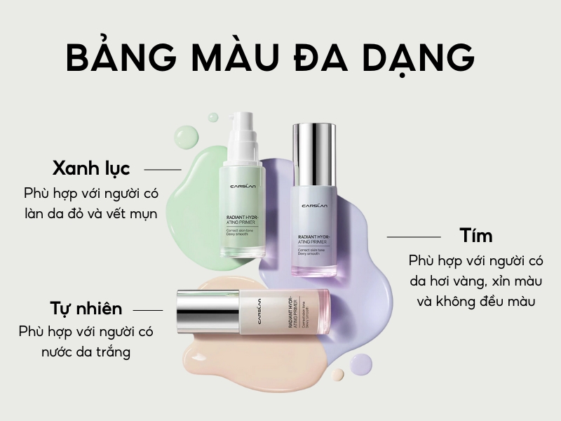 bảng màu của Carslan Radiant Hydrating Primer