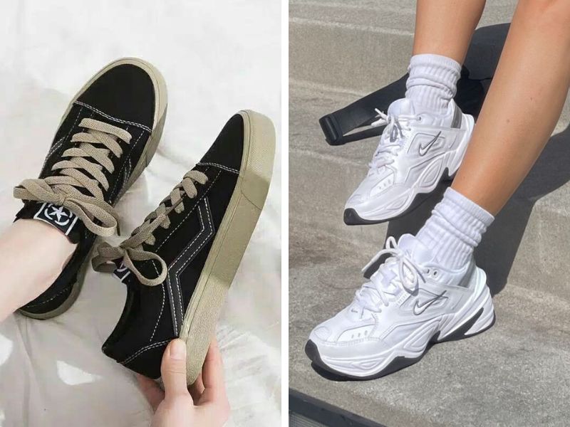 giày bata và giày sneaker