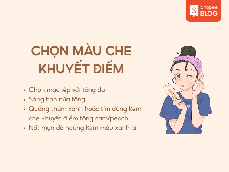 Các tiêu chí tham khảo để chọn màu che khuyết điểm