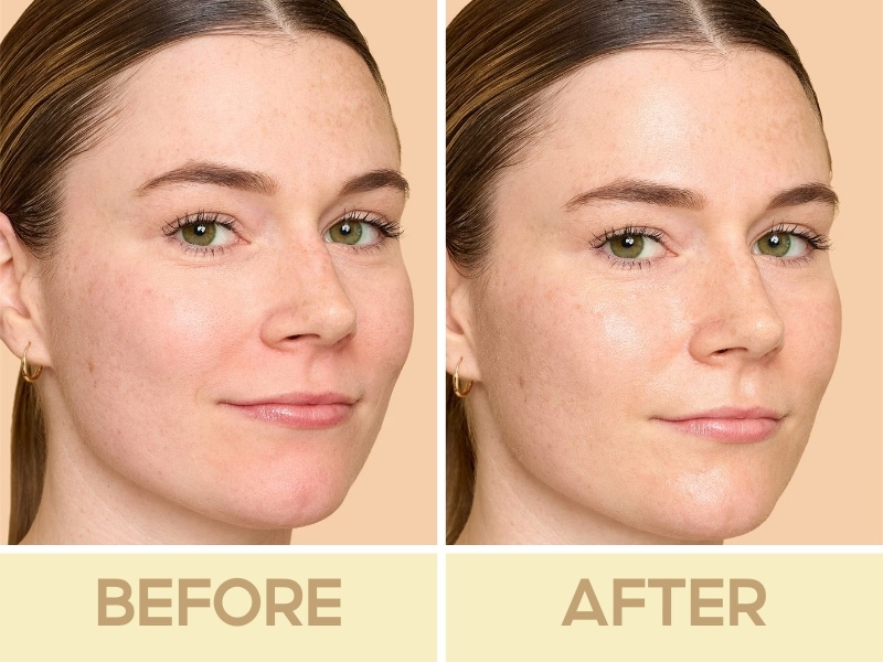 Trước và sau khi dùng kem lót Bobbi Brown