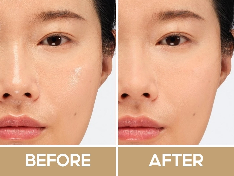 Trước và sau phủ phấn Make Up For Ever