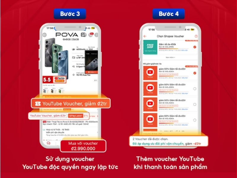 Cách săn voucher Shopee x Youtube Shopping