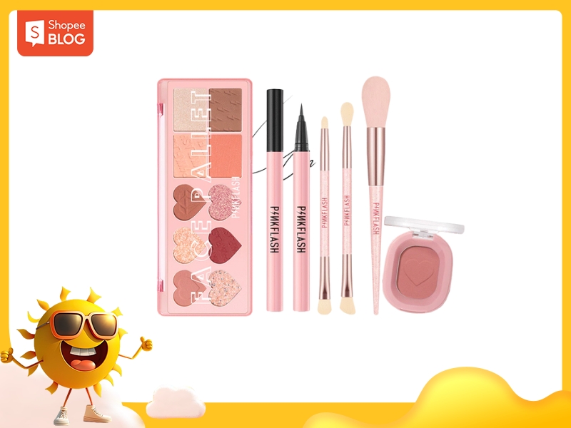 Bộ 6 mỹ phẩm PINKFLASH màu hồng