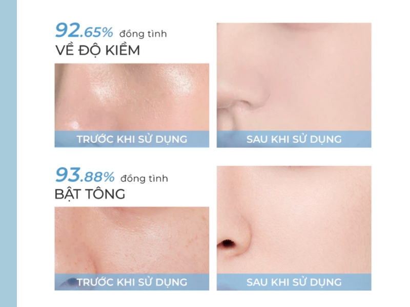 Trước và sau khi dùng phấn phủ Sace Lady Airy Fresh
