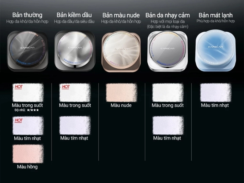 Các dòng phấn phủ Carslan Black Magnet 2.0