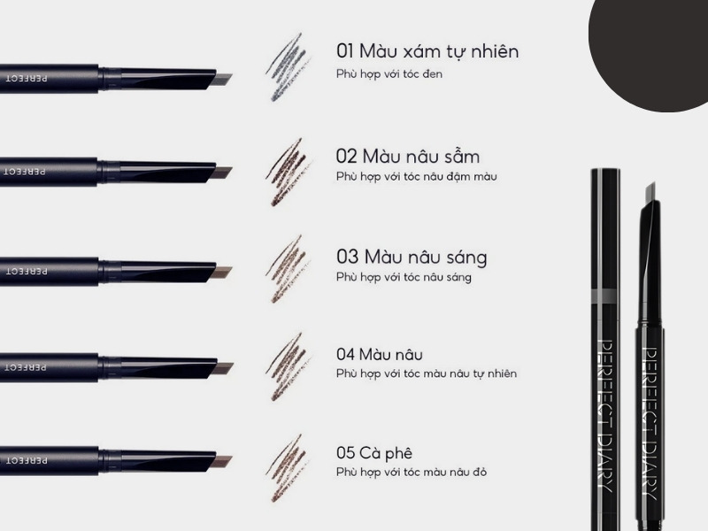 Bảng màu chì kẻ chân mày Perfect Diary