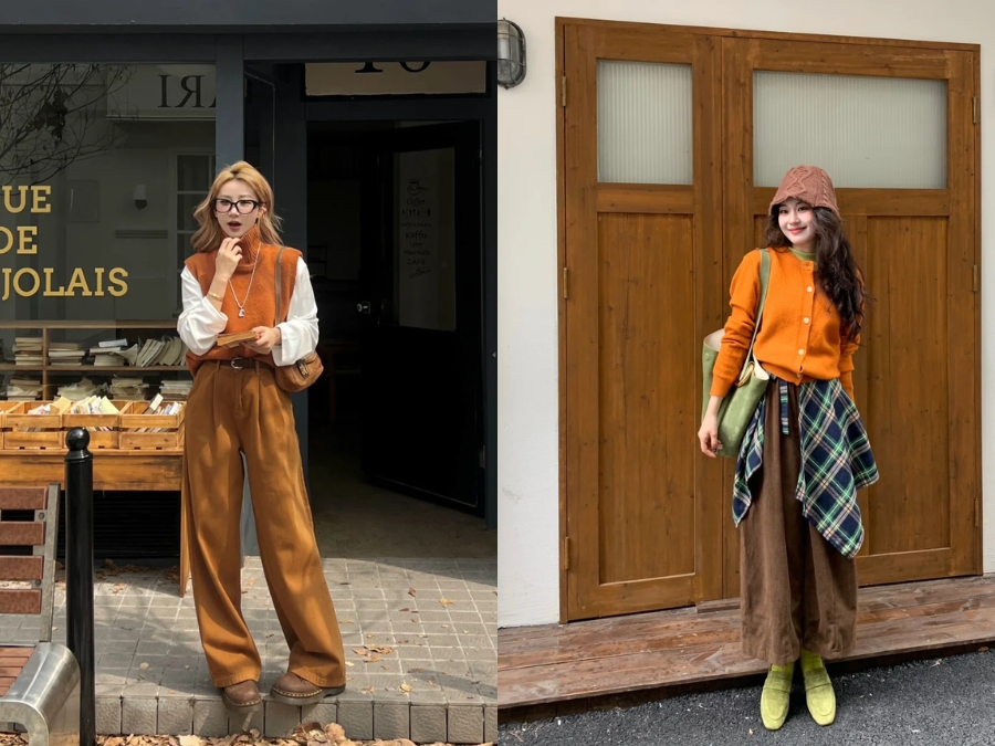 màu cam phối với màu gì đẹp