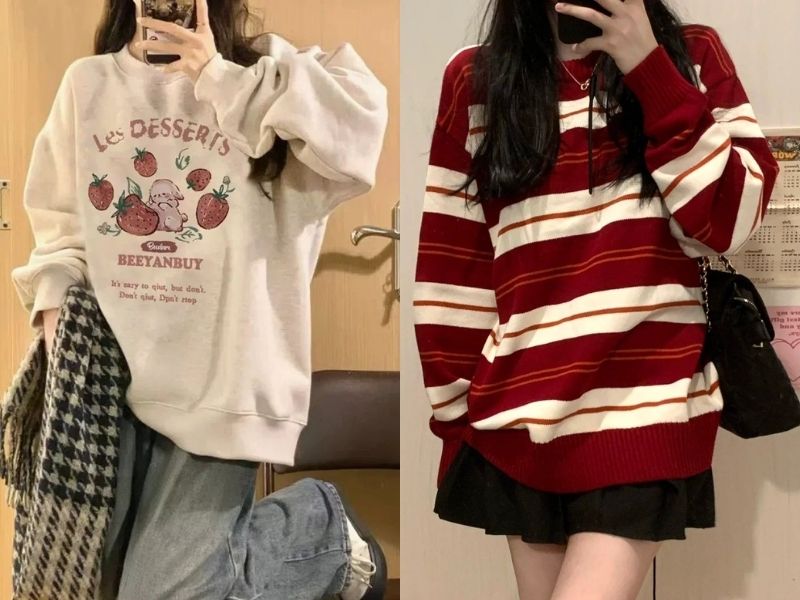 Phối sweater oversize
