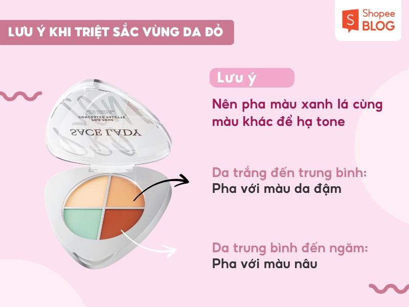 Cách triệt sắc mụn và vùng da đỏ