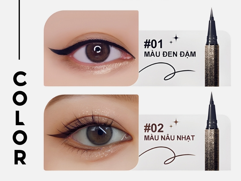Bảng màu bút kẻ mắt Sace Lady Inky Liquid Eyeliner