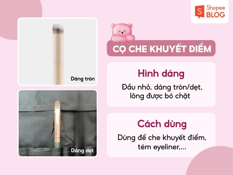 Cách dùng cọ che khuyết điểm