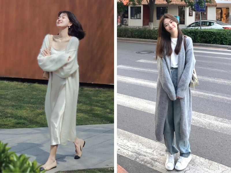 cardigan dáng dài