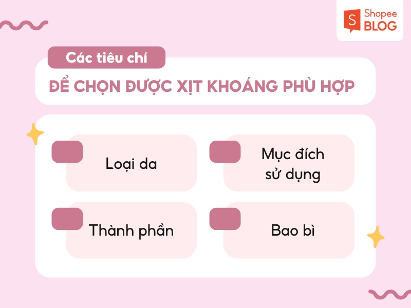 Tiêu chí lựa chọn xịt khoáng