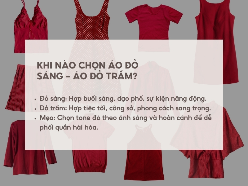 Khi nào nên chọn áo đỏ sáng và khi nào nên chọn áo đỏ trầm?