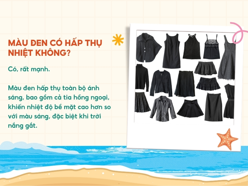 Áo màu đen có hấp thụ nhiệt không?