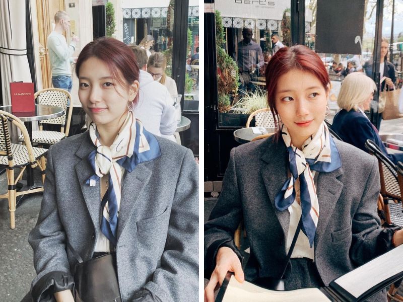 bae suzy với khăn bandana
