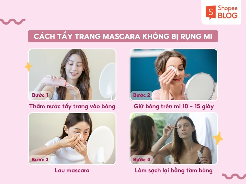 Cách tẩy trang mascara nhanh chóng không gây rụng mi
