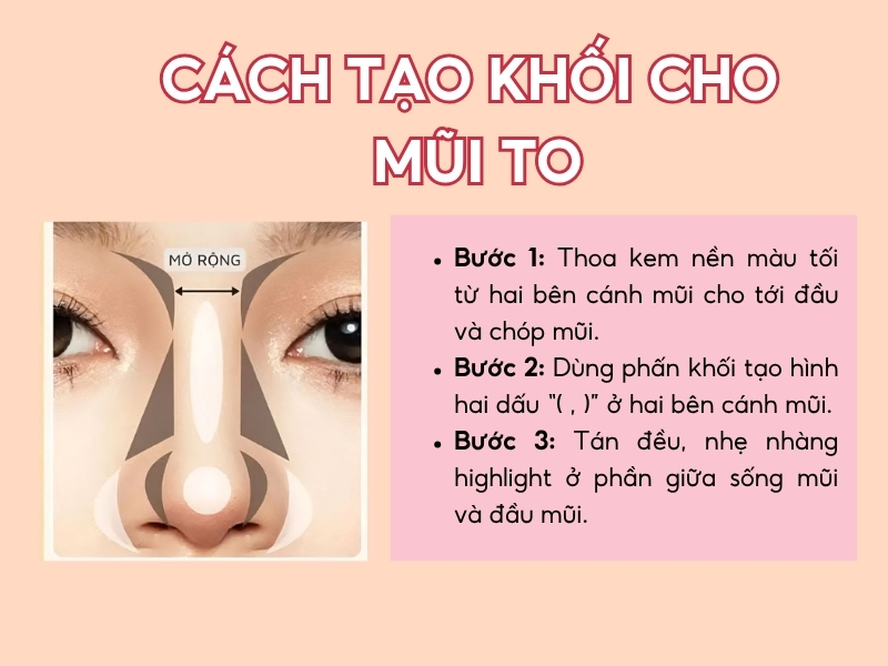 Cách tạo khối cho mũi to
